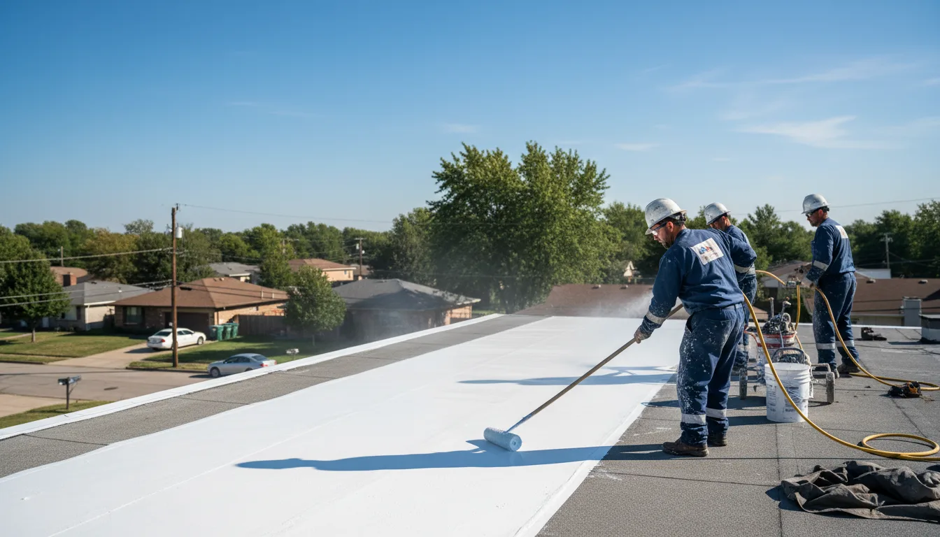 Commercial roof coating in Oswego, IL near me